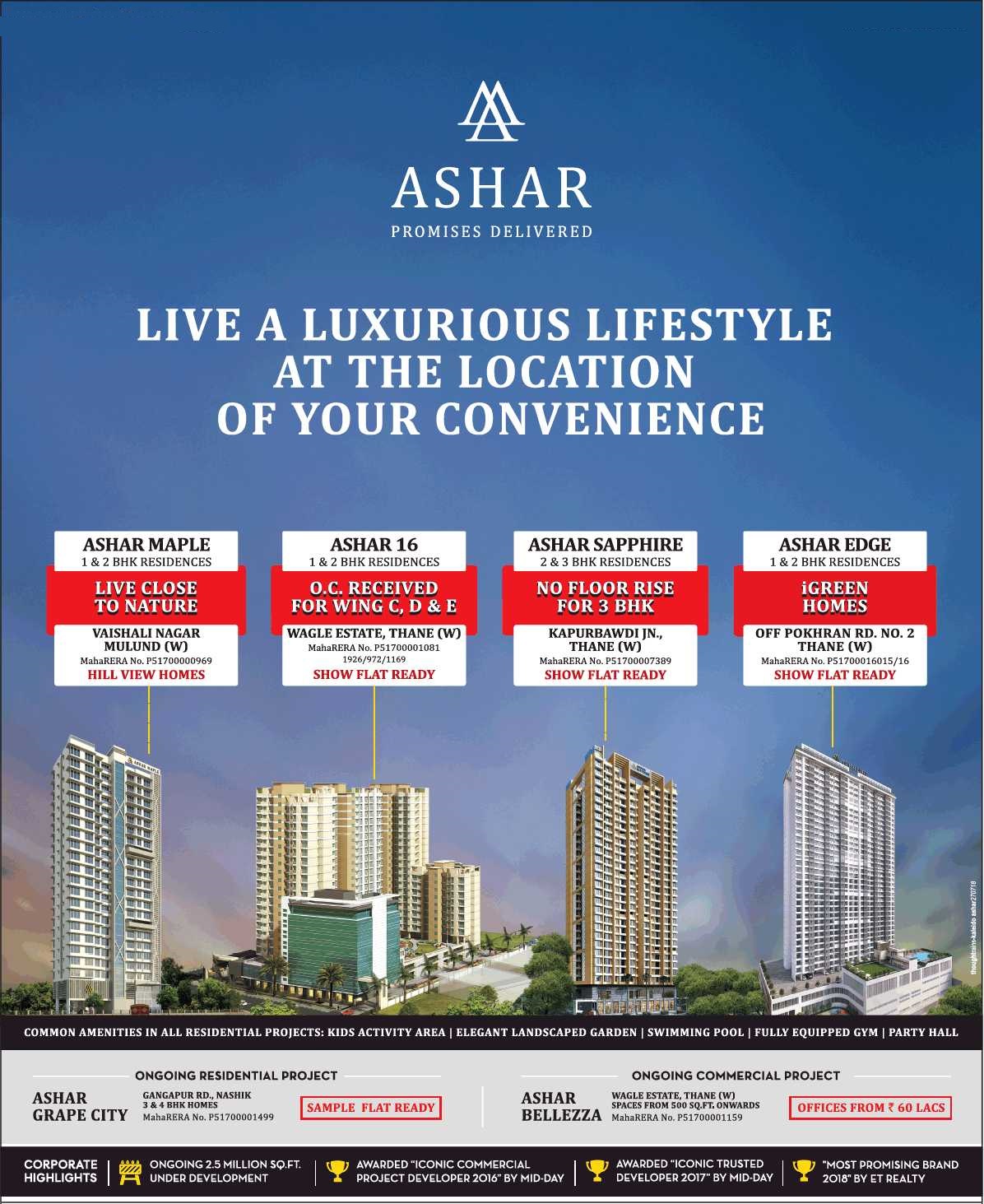 Live a luxurious lifestyle at the location of your convenience at Ashar Projects in Mumbai Update